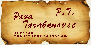 Pava Tarabanović vizit kartica